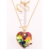 Кулон Xuping 18K з кр-ми Swarovski на ланцюжку Серце з кристалом Vitrail Medium дл. 40-45см х 1мм фото №4