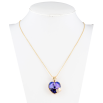 Кулон Xuping 18K з кр-ми Swarovski на ланцюжку Серця з кристалом Heliotrope дл. 41,5-46,5см х 1мм фото №2