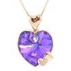 Кулон Xuping 18K з кр-ми Swarovski на ланцюжку Серця з кристалом Heliotrope дл. 41,5-46,5см х 1мм фото №3