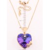 Кулон Xuping 18K з кр-ми Swarovski на ланцюжку Серця з кристалом Heliotrope дл. 41,5-46,5см х 1мм фото №4