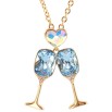 Кулон Xuping колір 18K з кр-ми Swarovski на ланцюжку Бокали з кристалами Aquamarine довжина 40-45см х 2мм фото №3