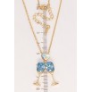 Кулон Xuping колір 18K з кр-ми Swarovski на ланцюжку Бокали з кристалами Aquamarine довжина 40-45см х 2мм фото №4