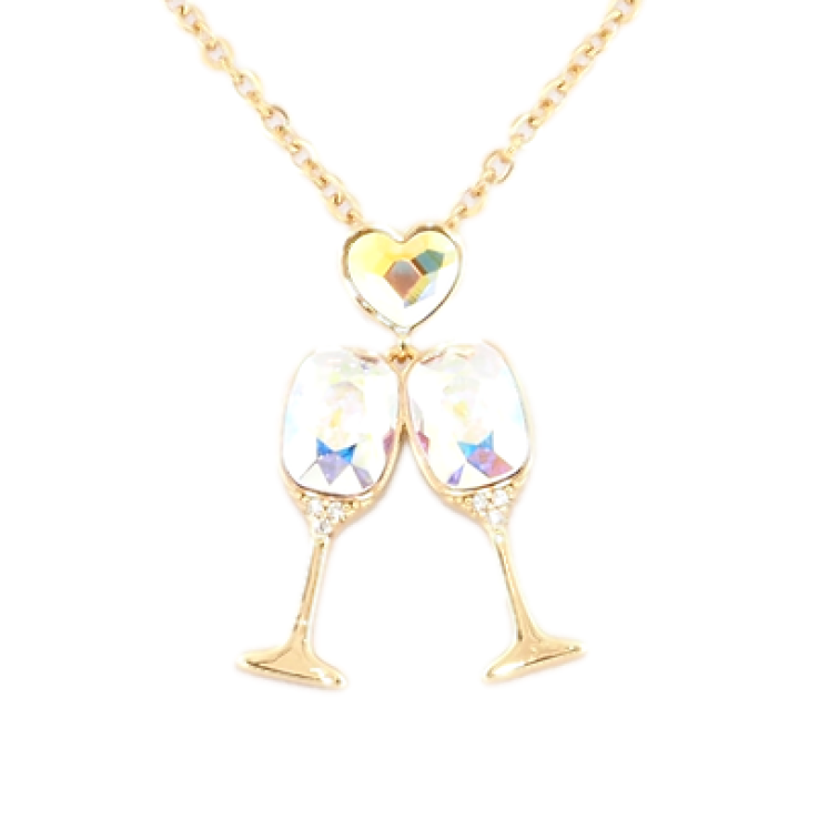 Кулон Xuping колір 18K з кр-ми Swarovski на ланцюжку Бокали з кристалами АВ довжина 40-45,5см х 2мм фото №23