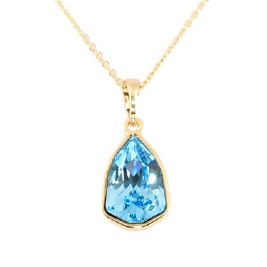 Кулон Xuping колір 18K з кристалами Swarovski на ланцюжку Кристал Aquamarine довжина 39-44см х 1мм фото №1