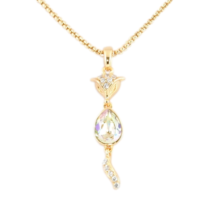 Кулон Xuping 18K с кр-ми Swarovski на цепочке Лиса с кристаллом Vitrail Light длина 39,5-45см х 1мм фото №25
