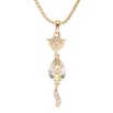 Кулон Xuping 18K з кр-ми Swarovski на ланцюжку Лиса з кристалом Vitrail Light довжина 39,5-45см х 1мм фото №3