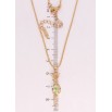 Кулон Xuping 18K з кр-ми Swarovski на ланцюжку Лиса з кристалом Vitrail Light довжина 39,5-45см х 1мм фото №4