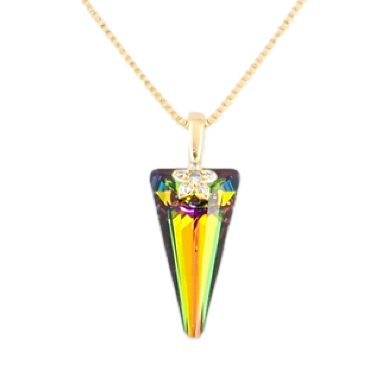 Подвеска Xuping 18K с кристаллами Swarovski на цепочке Кристалл Vitrail Medium дл.42,5-47,5см х 1мм фото №1