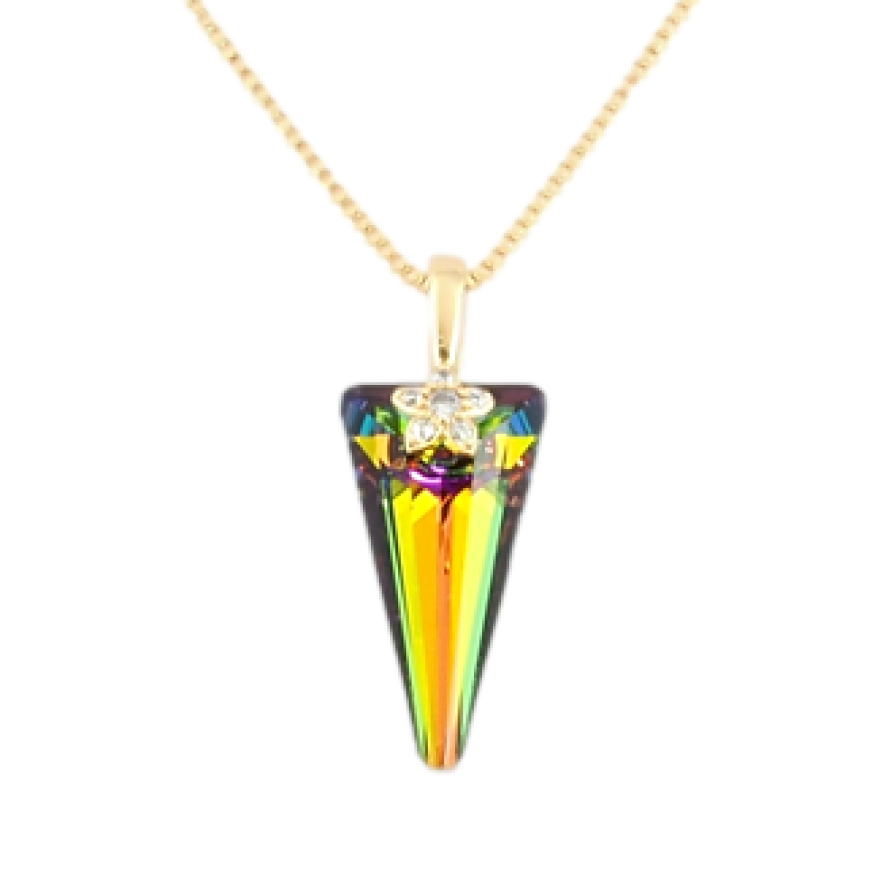 Підвіска Xuping 18K із кристалами Swarovski на ланцюжку Кристал Vitrail Medium дл.42,5-47,5см х 1мм фото №1