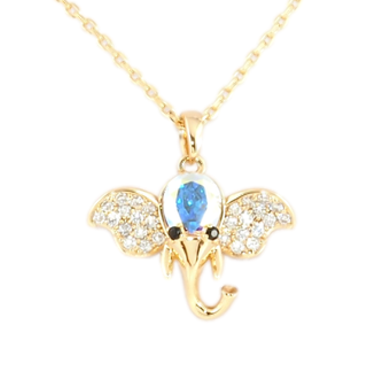 Кулон Xuping колір 18K з кр-ми Swarovski на ланцюжку Слон з кристалом АВ довжина 39,5-44,5см х фото №1