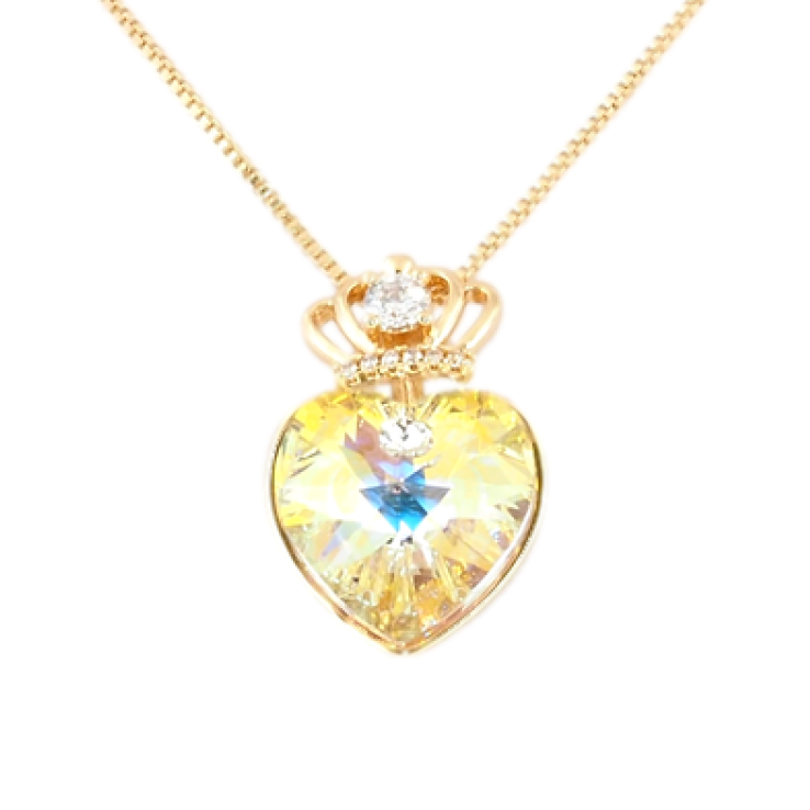 Кулон Xuping колір 18K з кр-ми Swarovski на ланцюжку Серце Sunshine Delite з короною довжина 40-45см х 1мм фото №19