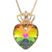 Кулон Xuping колір 18K з кр-ми Swarovski на ланцюжку Серце Vitrail Medium з короною довжина 39,5-44,5см х фото №3