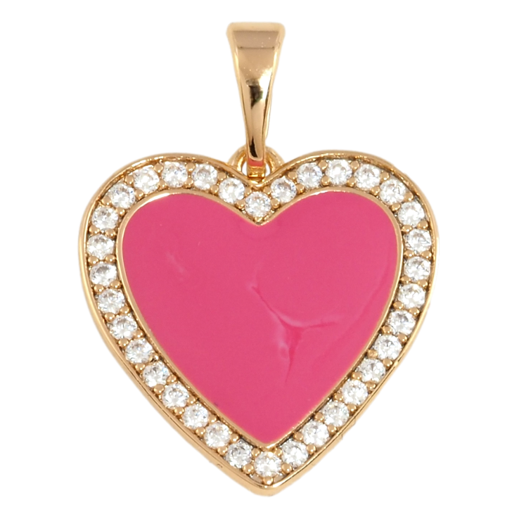 Кулон Xuping Позолота 18K Серце з рожевою емаллю та цирконієм для ланцюжка до 5мм фото №12