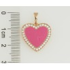 Кулон Xuping Позолота 18K Серце з рожевою емаллю та цирконієм для ланцюжка до 5мм фото №2