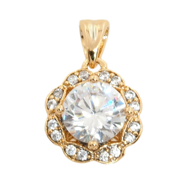 Кулон Xuping Позолота 18K Квіточка з фіанітом і цирконієм для ланцюжка до 2мм фото №4