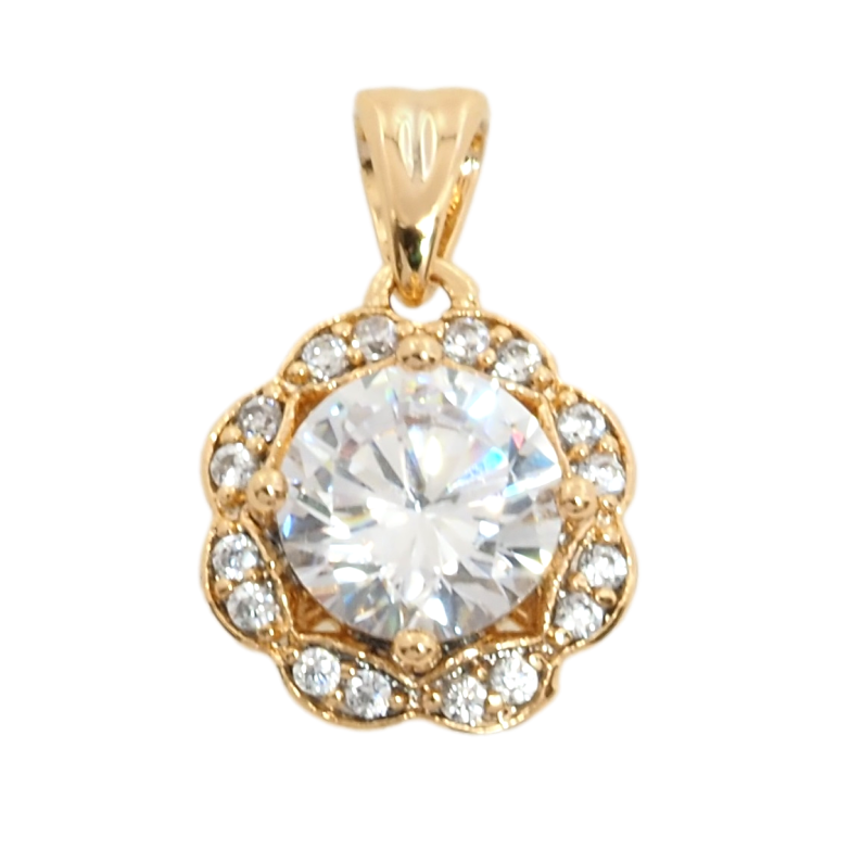 Кулон Xuping Позолота 18K Цветочек с фианитом и цирконием для цепочки до 2мм фото №17