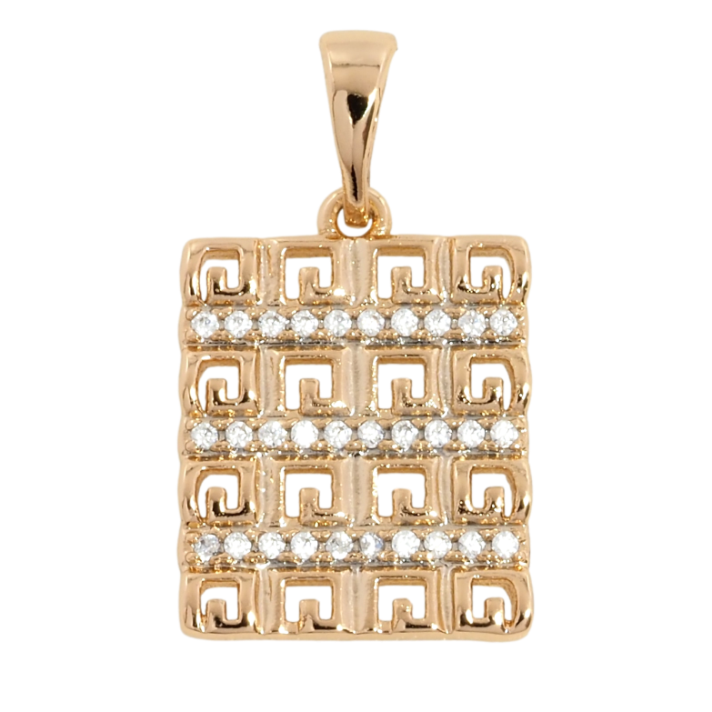 Кулон Xuping Позолота 18K Декоративный узор с дорожками циркония для цепочки до 5мм фото №1