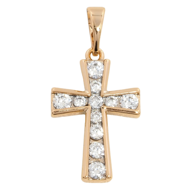 Кулон Xuping Позолота 18K Хрест із цирконієм для ланцюжка до 5мм фото №13 Кулон Xuping Позолота 18K Хрест із цирконієм для ланцюжка до 5мм фото №13