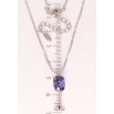 Кулон Xuping колір Родій з кр-ми Swarovski на ланцюжку Келих з кристалом Tanzanite дл. 41,5-46,5см х 1мм фото №3