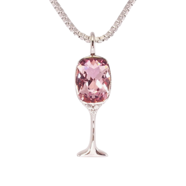 Кулон Xuping колір Родій з кр-ми Swarovski на ланцюжку Келих з кристалом Amethyst дл. 42-47см х 1мм фото №18