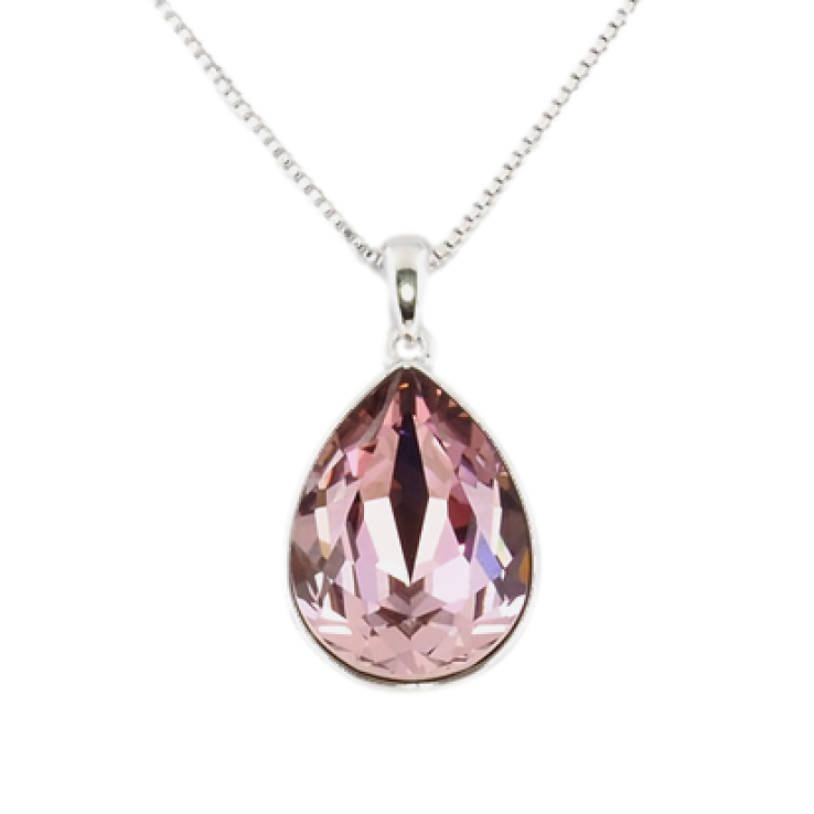 Кулон Xuping колір Родій із кристалами Swarovski на ланцюжку Кристал Antique Pink довжина 39-44.5см х 1мм фото №9