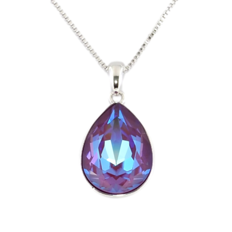 Кулон Xuping колір Родій із кристалами Swarovski на ланцюжку Кристал Siam Shimmer довжина 39-44см х 1мм фото №5