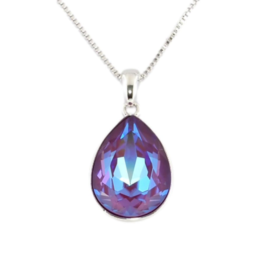 Кулон Xuping цвет Родий с кристаллами Swarovski на цепочке Кристалл Siam Shimmer длина 39-44см х 1мм фото №1