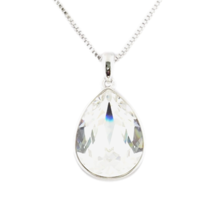 Кулон Xuping цвет Родий с кристаллами Swarovski на цепочке Кристалл Clear длина 39-44см х 1мм фото №10