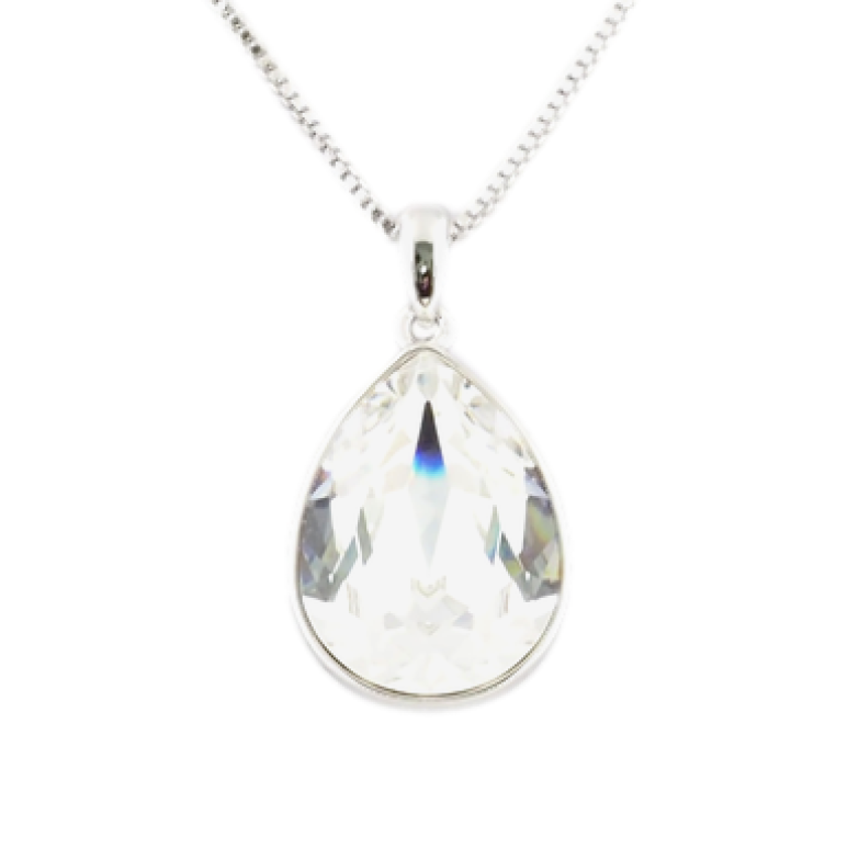 Кулон Xuping цвет Родий с кристаллами Swarovski на цепочке Кристалл Clear длина 39-44см х 1мм фото №1