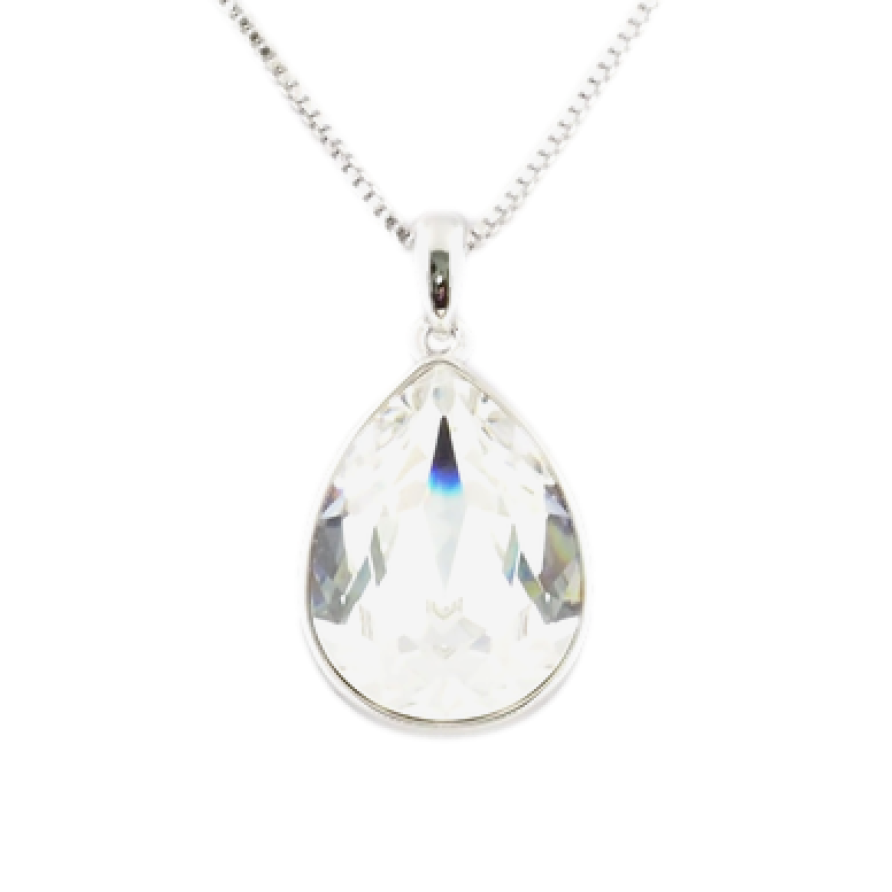 Кулон Xuping колір Родій із кристалами Swarovski на ланцюжку Кристал Clear довжина 39-44см х 1мм фото №1