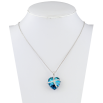 Кулон Xuping колір Родій із кристалами Swarovski на ланцюжку Серце кристал Oceanblue довжина 38-43см х 1мм фото №2