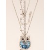 Кулон Xuping колір Родій із кристалами Swarovski на ланцюжку Сова з кристалом Aquamarine довжина 40-45см х 1мм фото №5