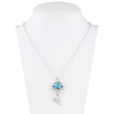 Кулон Xuping колір Родій із кристалами Swarovski на ланцюжку Котик із кристалом Aquamarine довжина 39.5-44см х 1мм фото №2