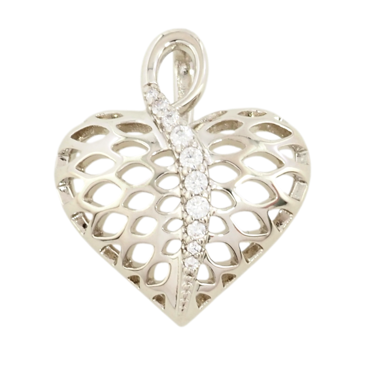 Кулон Xuping Родій Різьблене серце для ланцюжка до 3мм фото №13