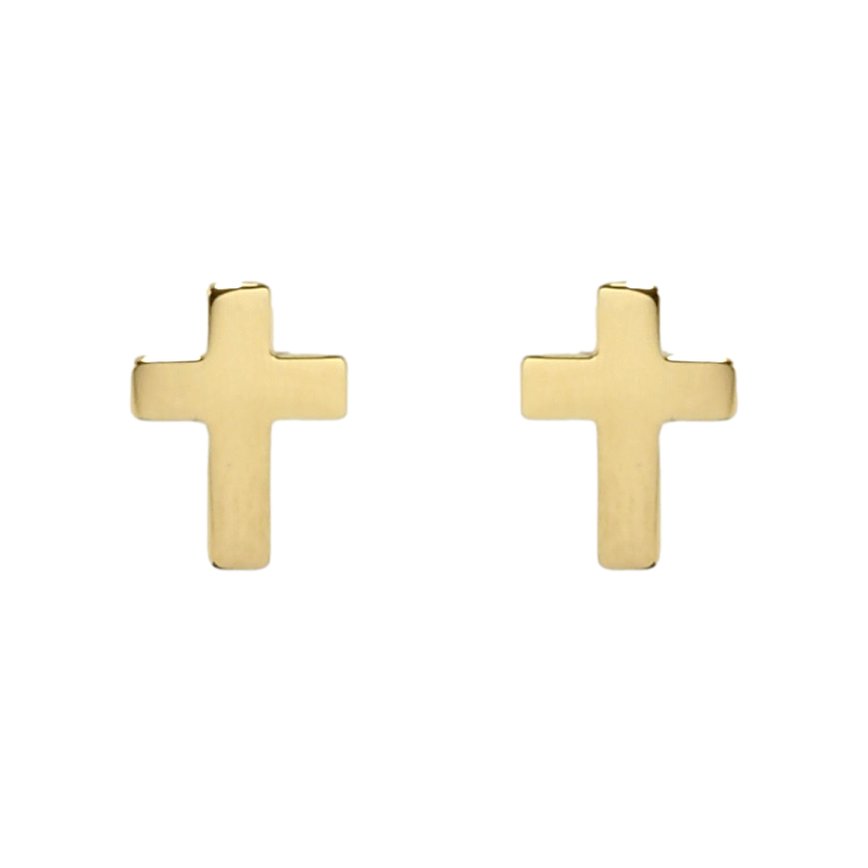 Серьги Xuping TTM Stainless Steel цвет 14K пусеты Крестики фото №1