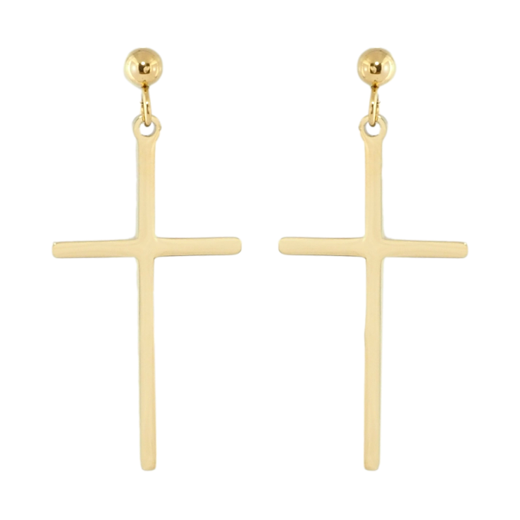 Серьги Xuping TTM Stainless Steel цвет 14K пусеты Крестики фото №8