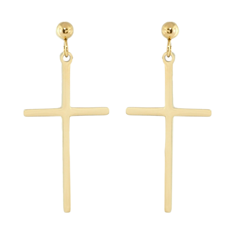 Серьги Xuping TTM Stainless Steel цвет 14K пусеты Крестики фото №3