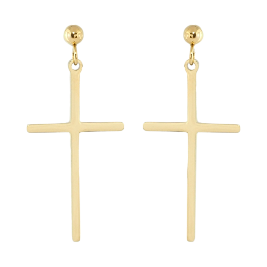 Серьги Xuping TTM Stainless Steel цвет 14K пусеты Крестики фото №1