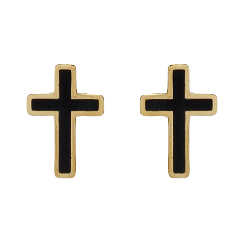 Серьги Xuping TTM Stainless Steel цвет 14K пусеты Крестики фото №1