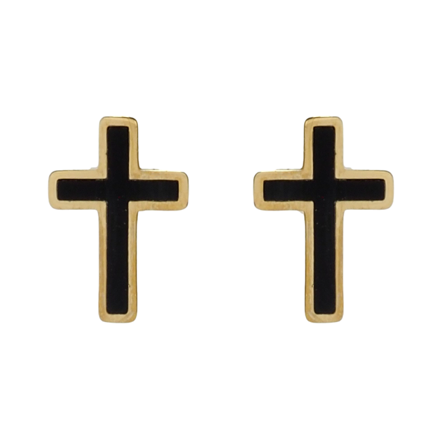Серьги Xuping TTM Stainless Steel цвет 14K пусеты Крестики фото №1