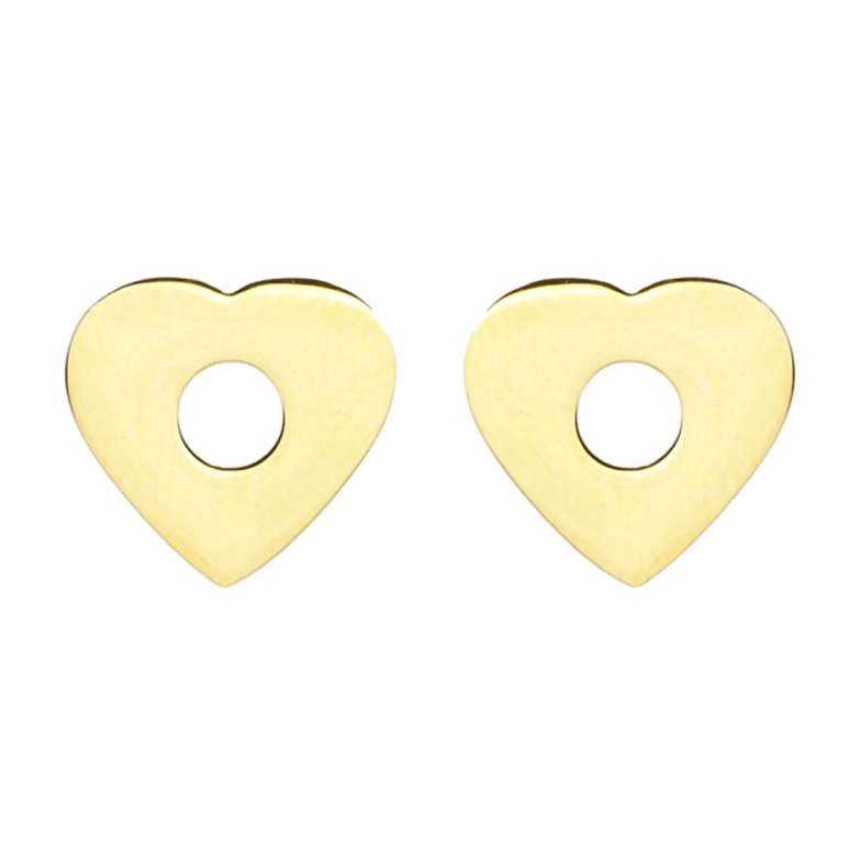 Серьги Xuping TTM Stainless Steel цвет 14K пусеты Сердечки фото №1