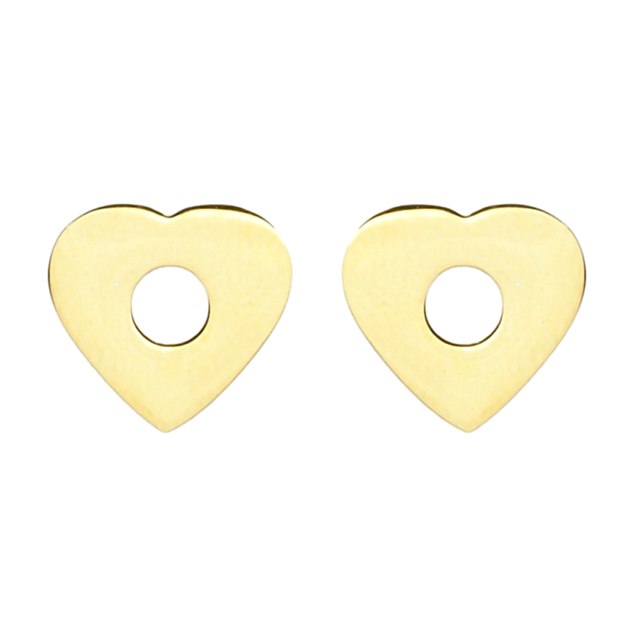 Серьги Xuping TTM Stainless Steel цвет 14K пусеты Сердечки фото №1