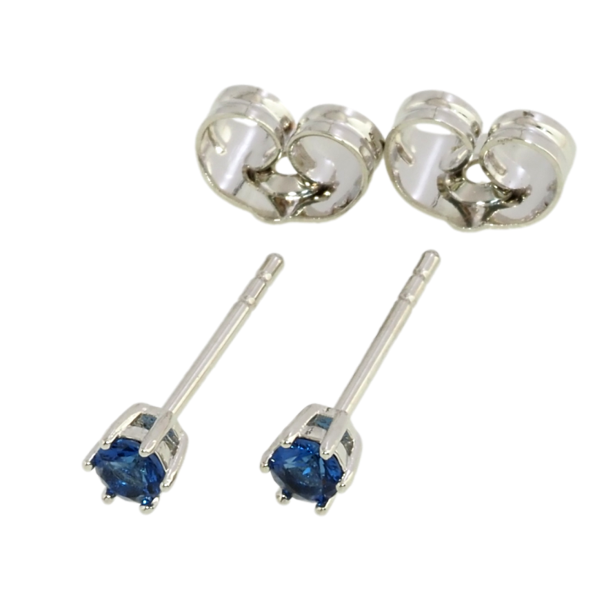 Серьги Xuping Родий пусеты Синие фианиты ø 3мм фото №1