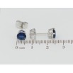 Серьги Xuping Родий пусеты Синие фианиты в 4-х крапановой оправе ø 6мм фото №2