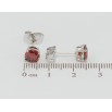 Серьги Xuping Родий пусеты Красные фианиты в 4-х крапановой оправе ø 6мм фото №2