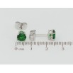 Серьги Xuping Родий пусеты Зеленые фианиты в 4-х крапановой оправе ø 6мм фото №2