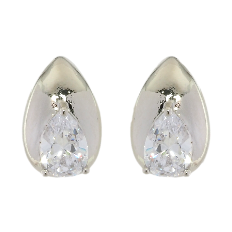 Серьги Xuping Родий пусеты Капельки с фианитами фото №1
