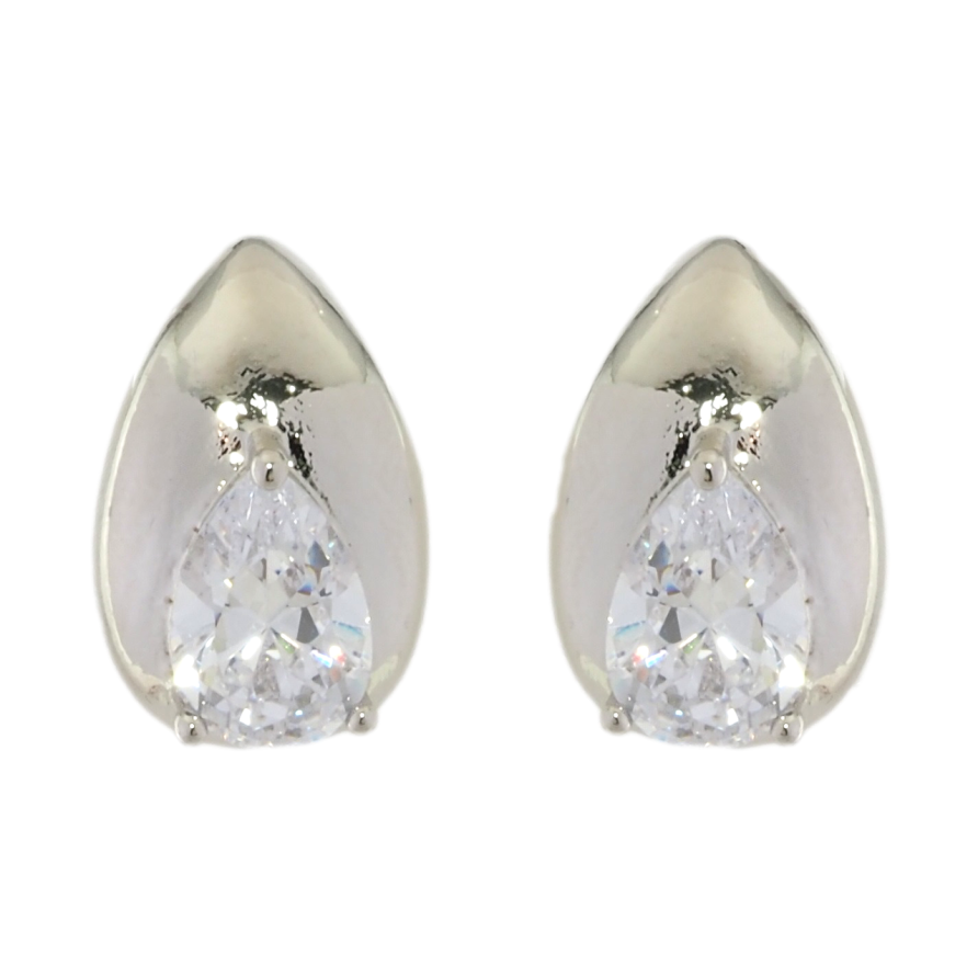 Серьги Xuping Родий пусеты Капельки с фианитами фото №1