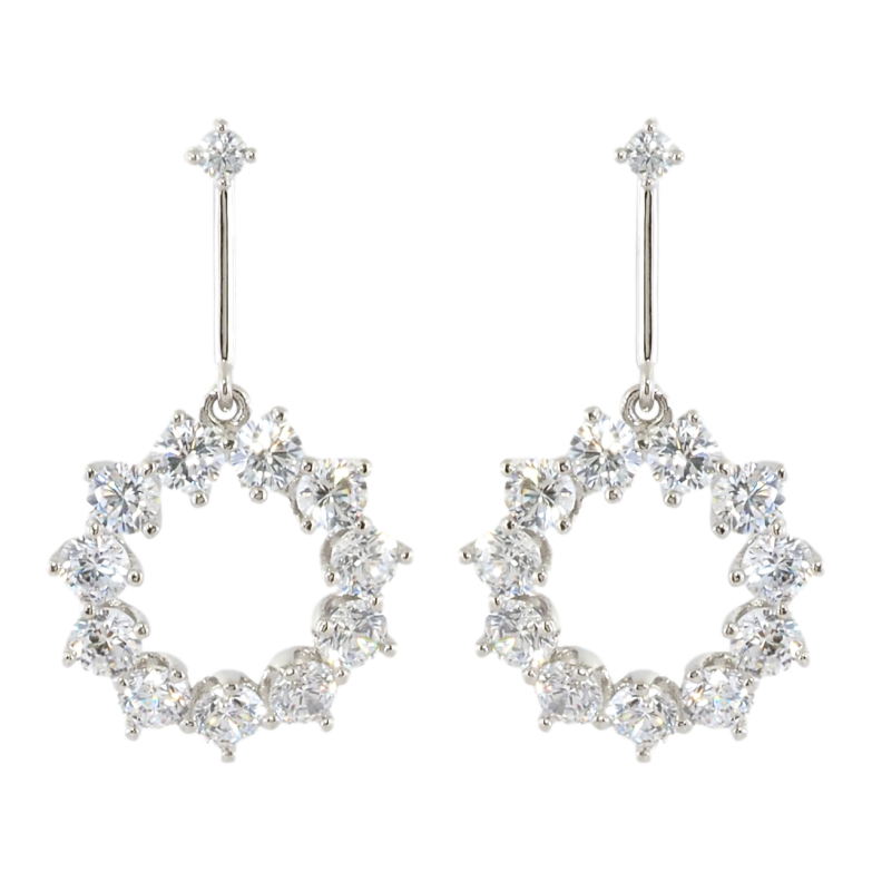 Сережки Xuping Родій пусети Підвіски кришталеві кільця фото №1