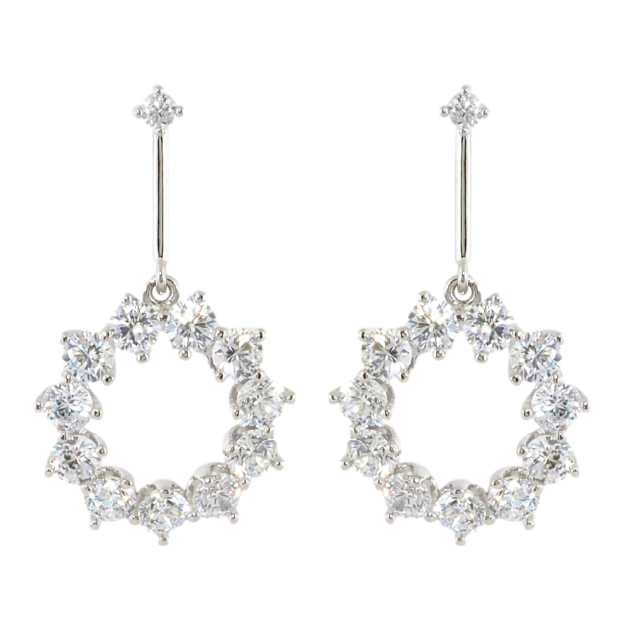 Серьги Xuping Родий пусеты Подвески кристальные колечки фото №1